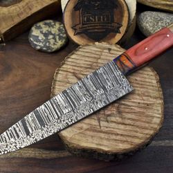 13 inch damascus steel kitchen knife | hard wood handle chef knife