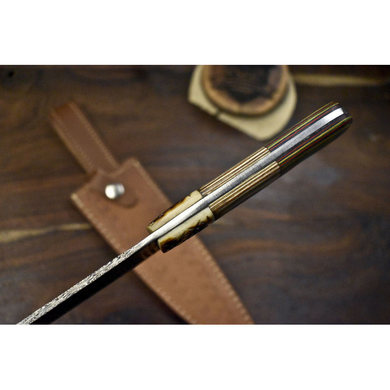 13 Hand Forged Damascus Kitchen Knife  Full Tang Chef Knife With Wood Handle 2