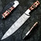 CUSTOM HANDMADE 13 DAMASCUS STEEL CHEF KNIFE ENGRAVED CAMEL BONE HANDLE 0