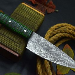 professional handmade damascus steel kitchen knife | 12" full tang blade