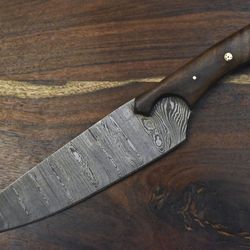 13" hand forged damascus chef knife | artisan kitchen knife gift