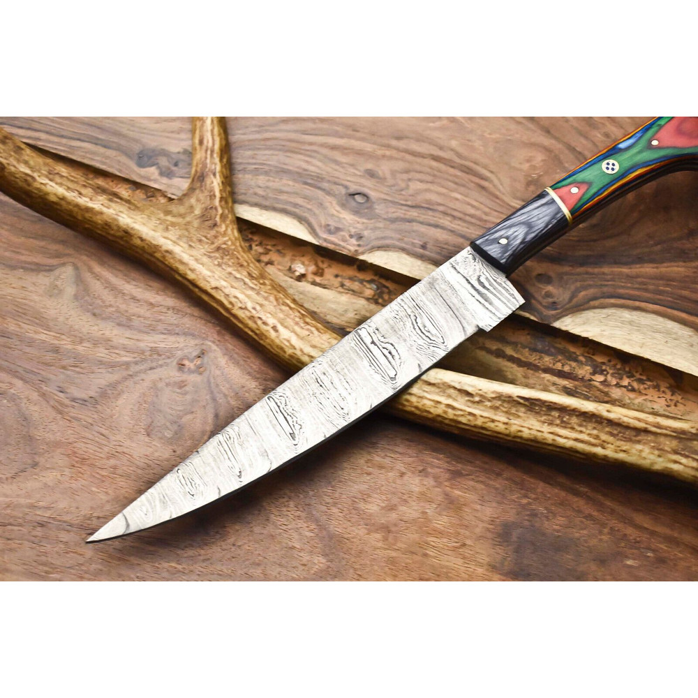 13 Damascus Steel Chef Knife  Hand Forged Kitchen Knife Gift For Chef 2