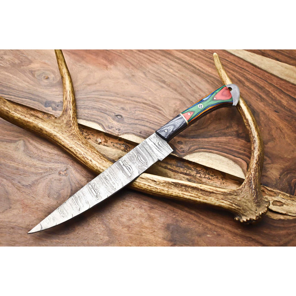13 Damascus Steel Chef Knife  Hand Forged Kitchen Knife Gift For Chef 0