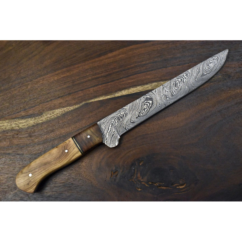 Custom Forged 12 High Carbon Damascus Steel Kitchen Chef Knife  Camping  Outdoor Knife 1