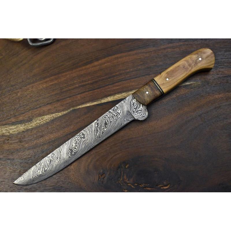 Custom Forged 12 High Carbon Damascus Steel Kitchen Chef Knife  Camping  Outdoor Knife 0