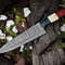 13 Handmade Twist Damascus Chef Knife  Bone  Wood Handle Outdoor Kitchen Knife 0