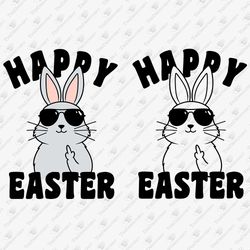 Happy Easter Rude Bunny Flipping Middle Finger SVG Cut File & Sublimation Graphic
