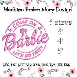 Embroidery design Barbie