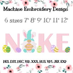 Nike Embroidery design Happy Easter gnome bunny