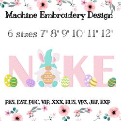 nike embroidery design happy easter gnome bunny