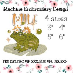 embroidery design frog, toad, milf