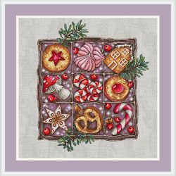 Christmas Cross Stitch Pattern Christmas Sweets Cross Stitch Pattern Gingerbread Cross Stitch Pattern Pillow Decor