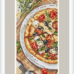 Italy Cross Stitch Pattern Pizza Cross Stitch Pattern Kitchen Cross Stitch Pattern Cuisine Cross Stitch Pattern