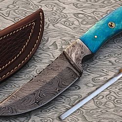 Handmade Damascus, Hunting Knife, Skinner Knife, Damascus Steel knife, Groomsmen Gifts, Wedding Gift, Christmas Gift