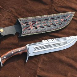 Personalized Custom made D2  Steel High Polish Crocodile Dundee Bowie Rambo knife fathers day gift, Gift for hi