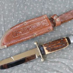 Custom Handmade D2 steel skinner knife with Stage horn handle best gift for men, Christmas Gift, Best EDC