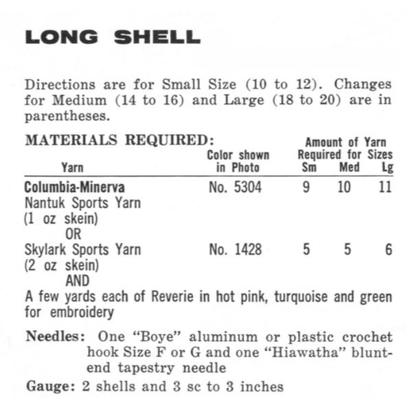 Vintage Crochet Pattern 2 Blouses Long Shell and Shell for W | Inspire ...