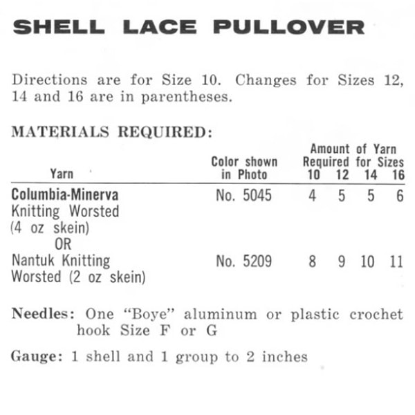 Vintage Shell Crochet Pattern for Making 2 Sweaters Pullover | Inspire ...