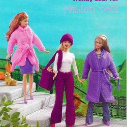 Vintage crochet patterns. Barbie doll clothes 11 1/2 inch doll outfits: Skirt Pants Jacket Bag Hat Coat. PDF
