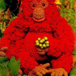 Crocheted monkey Orangutan | Vintage safari pattern | Knitted toy for children | Vintage patterns | PDF Instant download