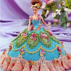Crochet pattern | Dress for Barbie doll | Vintage crochet | Dress pattern for a doll | PDF