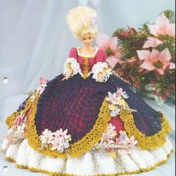 Dress for Barbie doll | Crochet pattern | Vintage crochet | Dress pattern for a doll | PDF