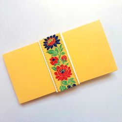 Boxed Luxury Yellow Money Envelope: Handmade, Stylish, and Memorable