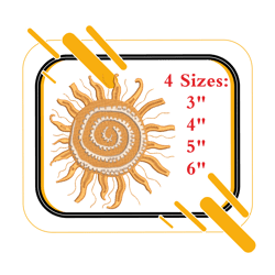 Machine embroidery design Sun (option 3)
