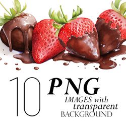 Chocolate Covered Strawberries Clipart Png, Chocolate Strawberry Clipart Png, Chocolate Dipped Strawberries Clipart Png