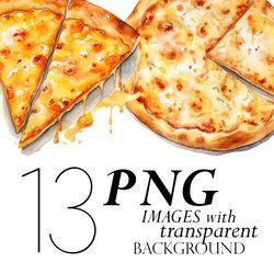Watercolor Cheese Pizza Clipart Transparent Background, Cheese Pizza Clipart Png, Cheese Pizza Slice Clipart, Pizza Png