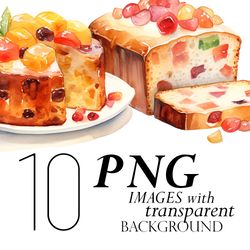 Watercolor Christmas Fruitcake Clipart Png Transparent Background, Holiday Fruit Cake Clipart Transparent Background
