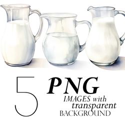 Watercolor Jug of Milk Clipart Png Transparent Background, Healthy Dairy Product Clipart, Milk Illustrations