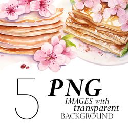 Watercolor Crepe Clipart Png Transparent Background, Thin Pancake Images, Breakfast Clipart, Folded Crepe Illustrations