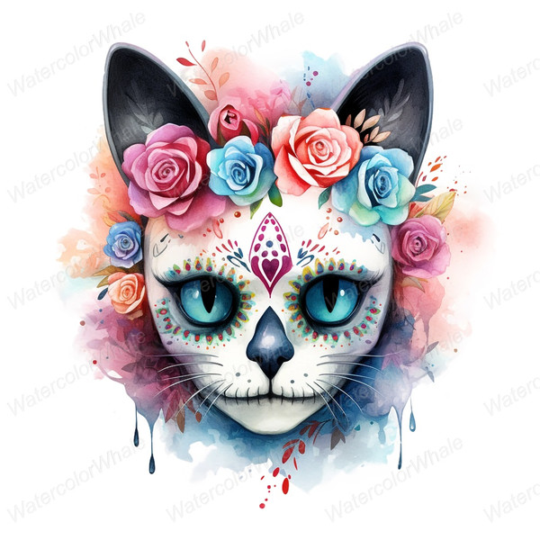 5-watercolor-day-of-the-dead-cat-clipart-sugar-skull-png-transparent.jpg