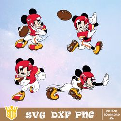 Kansas City Chiefs Mickey Mouse Disney SVG, NFL SVG, Disney SVG, Cricut, Cut Files, Vector, Clipart, Digital Downloads