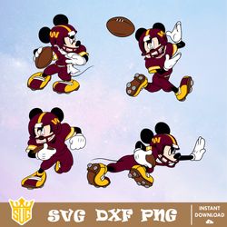 Washington Commanders Mickey Mouse Disney SVG, NFL SVG, Disney SVG, Vector, Cricut, Cut Files, Clipart, Digital Download