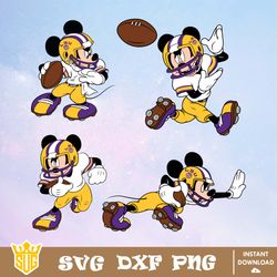 LSU Tigers Mickey Mouse Disney SVG, NCAA SVG, Disney SVG, Vector, Cricut, Cut Files, Clipart, Digital Download Files