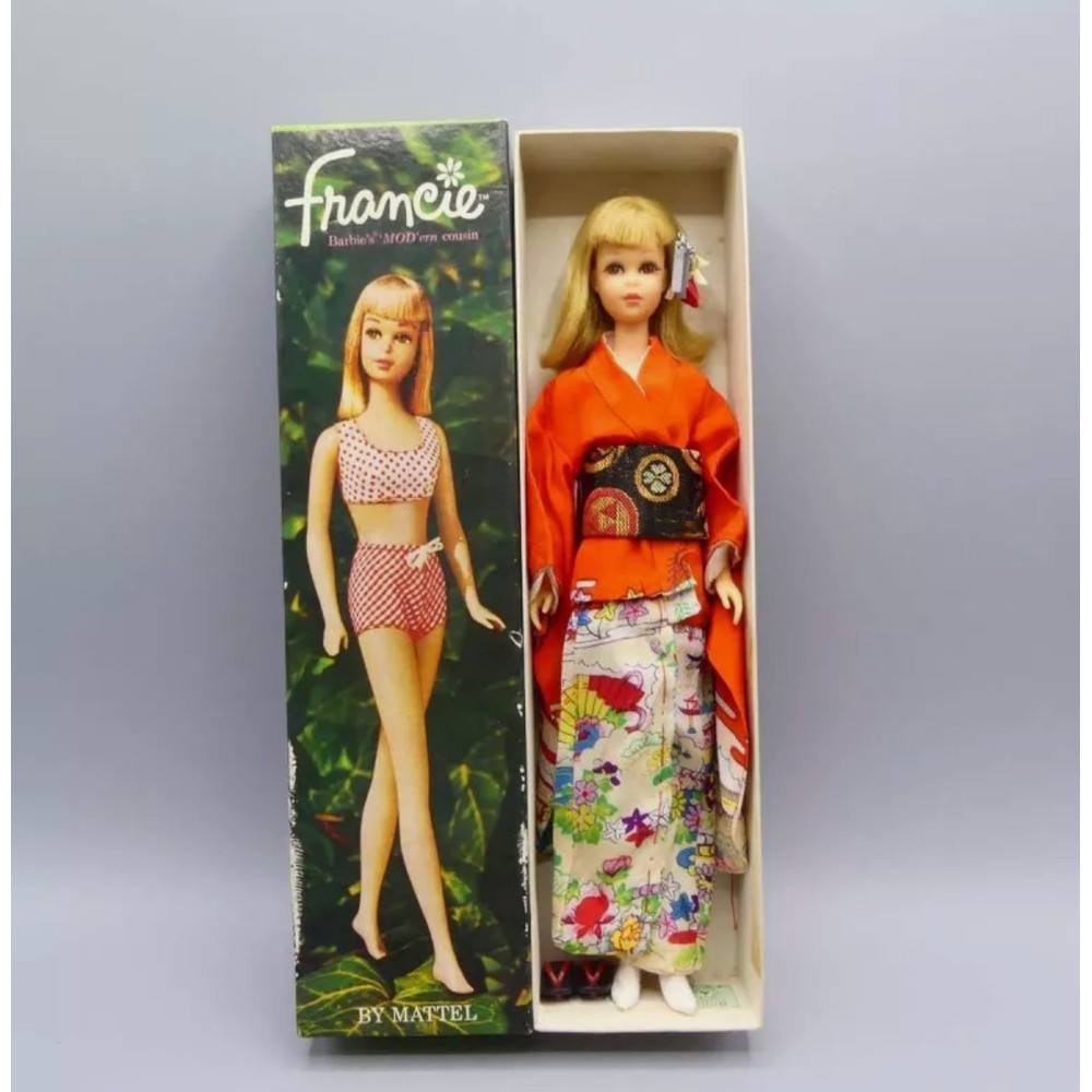 Vintage Francie Doll In Japanese Exclusive Furisode Kimono Boxed Edition 1