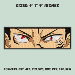 sukuna eyes embroidery design file, jujutsu kaisen anime embroidery design, anime pes design, machine embroidery design