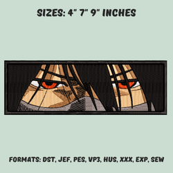 ichigo kurosaki embroidery design file, bleach anime embroidery design, anime pes design, machine embroidery design