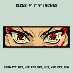 daki eyes embroidery design file, demon slayer anime embroidery design, anime pes design, machine embroidery design