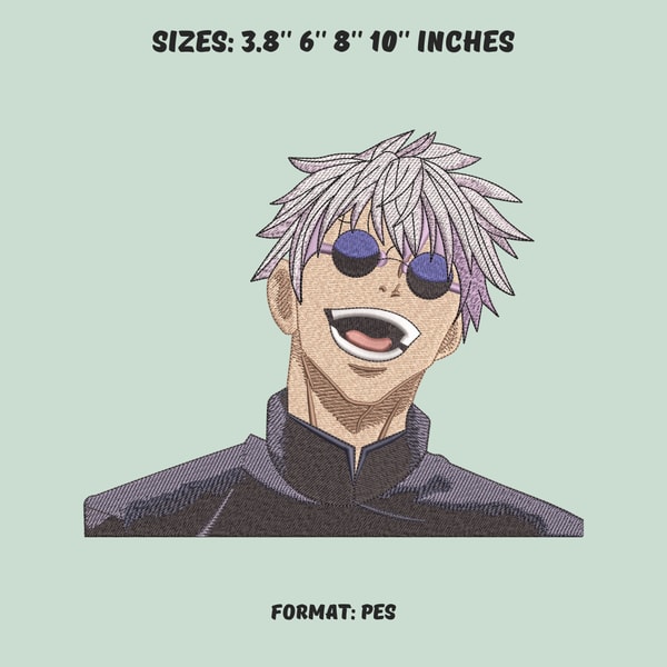 Gojo File Satoru Gojo Embroidery Design file, Jujutsu Kaisen Anime - Inspire Uplift