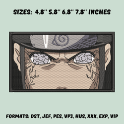 neji hyuga embroidery design file, naruto anime embroidery design, anime pes design, machine embroidery