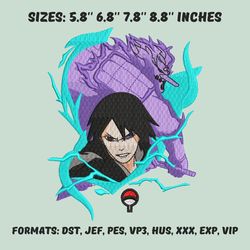uchiha itachi embroidery design file, naruto anime embroidery design, anime pes design, machine embroidery