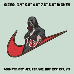 itachi uchiha embroidery design file, naruto anime embroidery design, anime pes design, machine embroidery