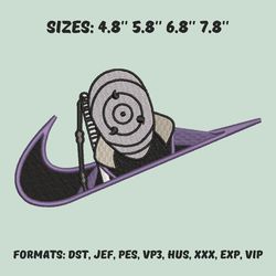 uchiha obito embroidery design file, naruto anime embroidery design, anime pes design, machine embroidery