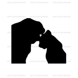 romantic couple lion king simba and nala silhouette svg