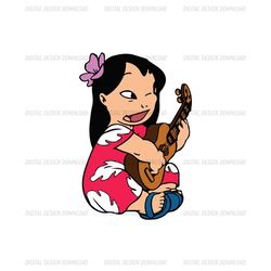 Disney Princess Lilo Guitar Singing Clipart SVG
