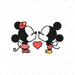 Disney Love Kiss Cute Mickey Minnie Mouse Clipart SVG