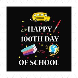 Happy 100th day of school SVG Files For Silhouette, Files For Cricut, SVG, DXF, EPS, PNG Instant Download